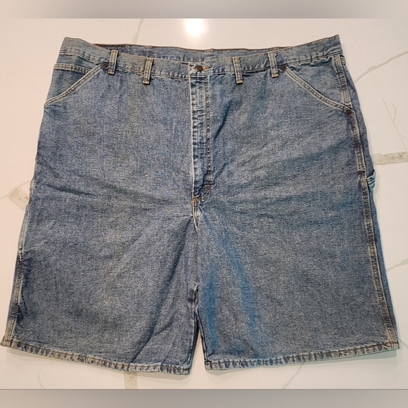 Wrangler Carpenter Denim Shorts Men's 48 Relaxed Fit Utility Workwear Jeans NWT - Picture 1 of 9